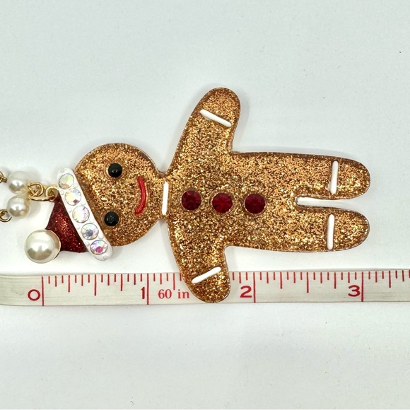 Betsey Johnson ‘Feliz Navidad’ Gingerbread Man Necklace; Stud Earrings Set NWT - Picture 16 of 16
